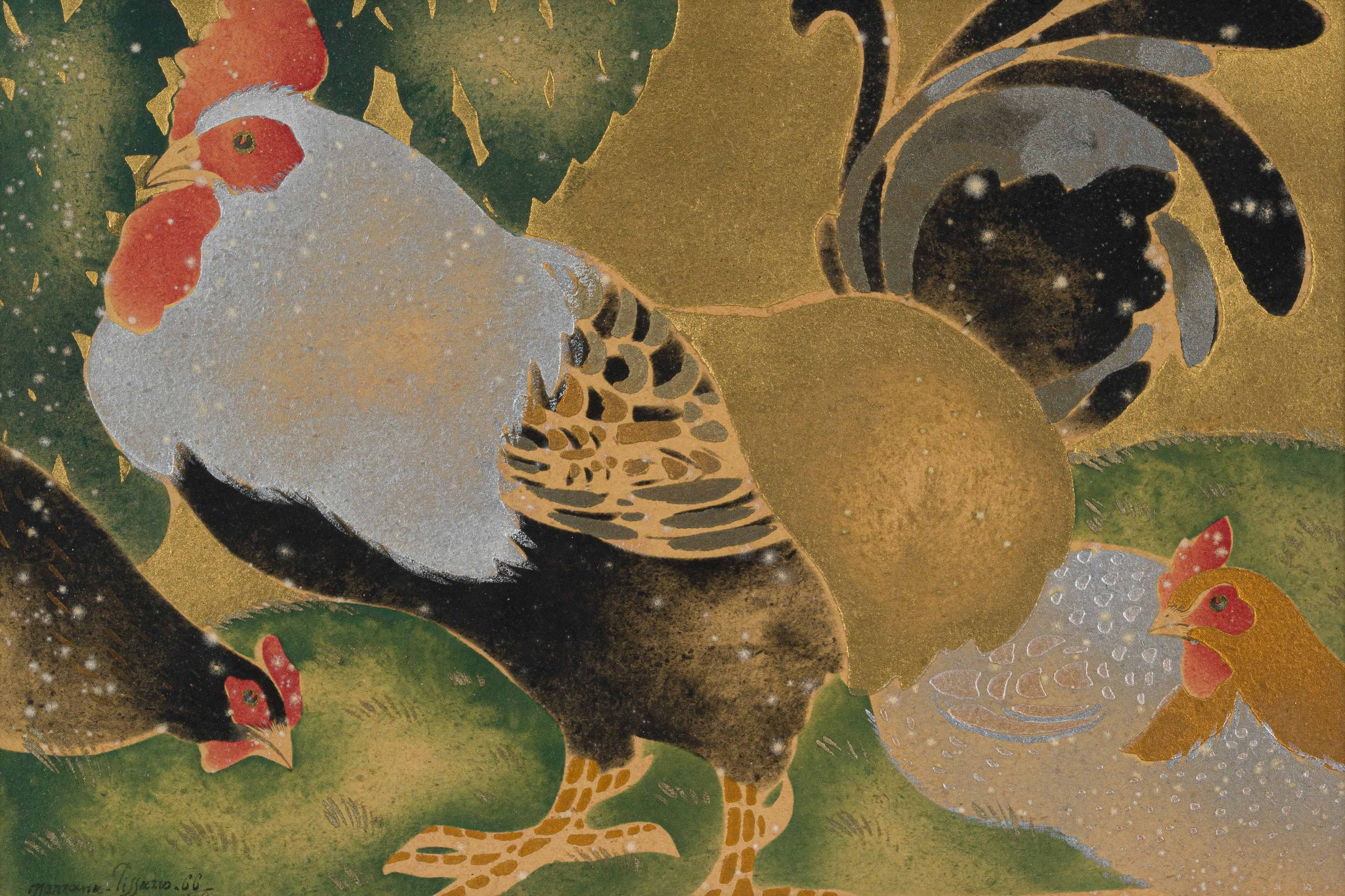 Georges Manzana Pissarro - Coq et poules