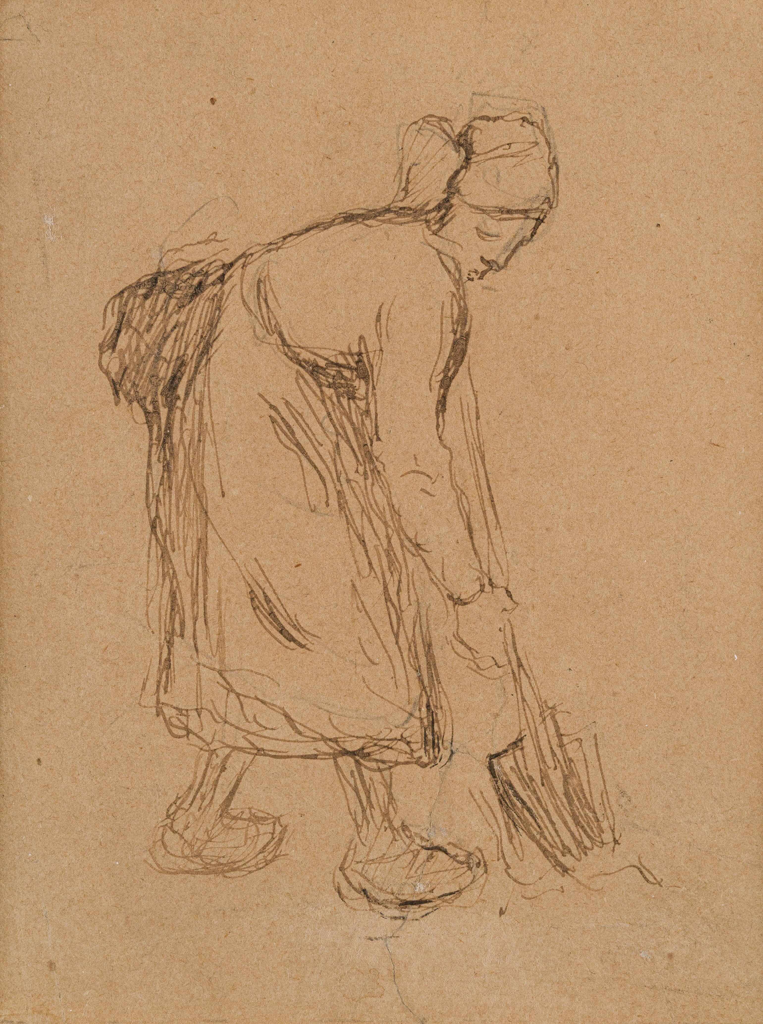 Paysanne creusant - Camille Pissarro (1830 - 1903)