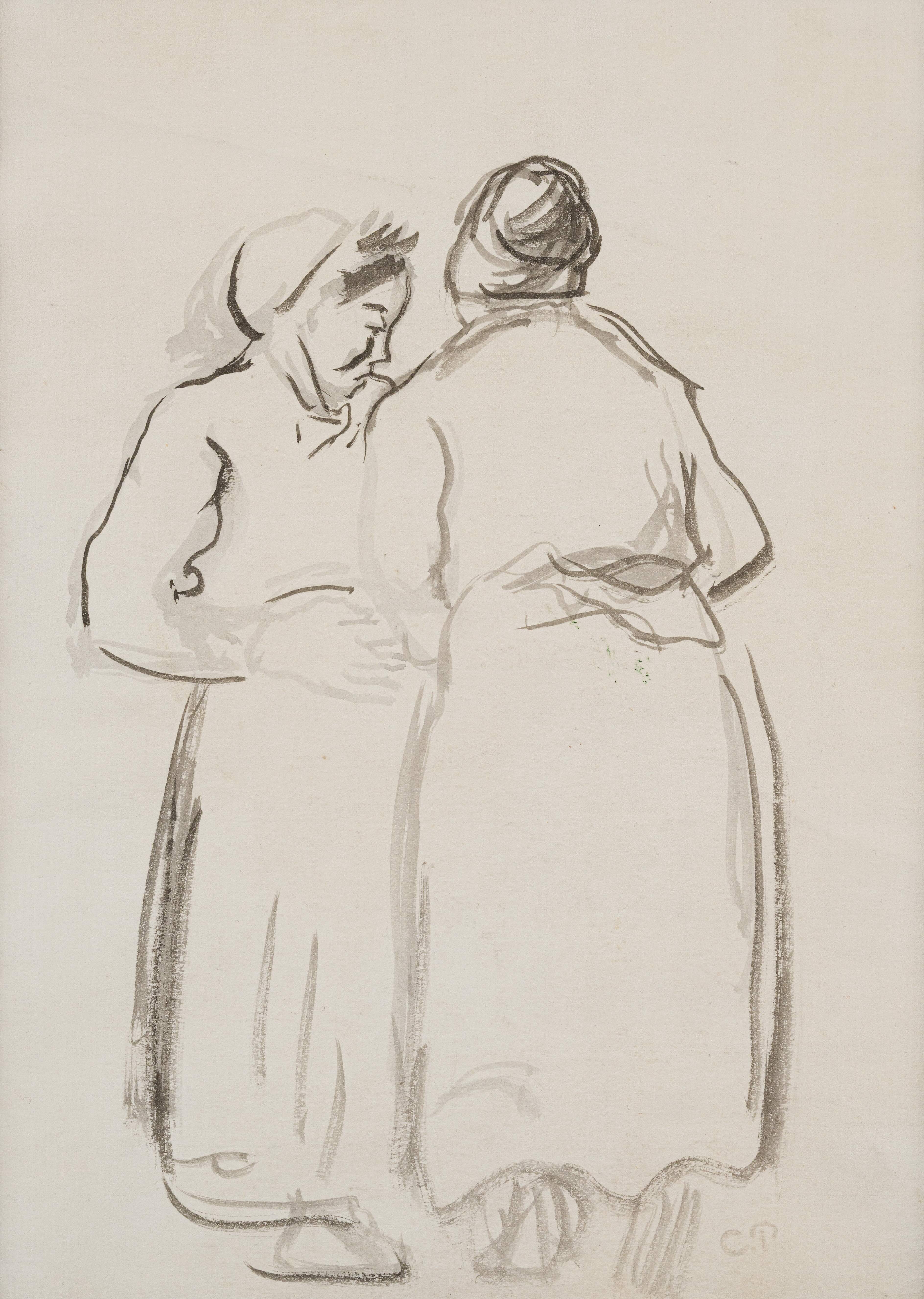 Deux paysannes conversant - Camille Pissarro (1830 - 1903)