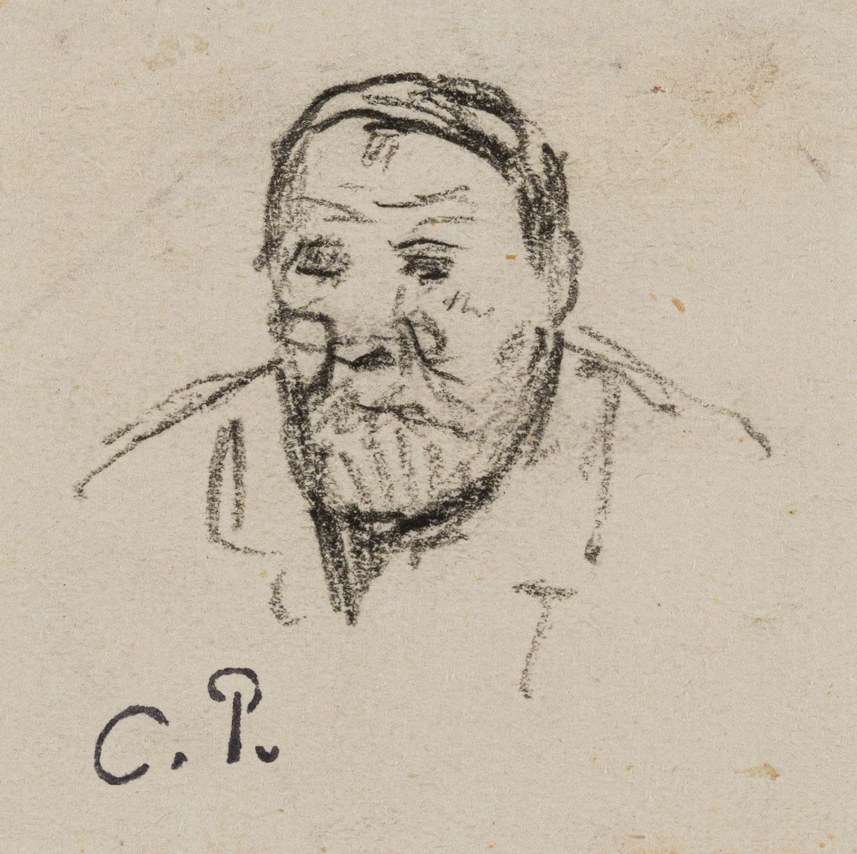Camille Pissarro - Study of a man wearing glasses