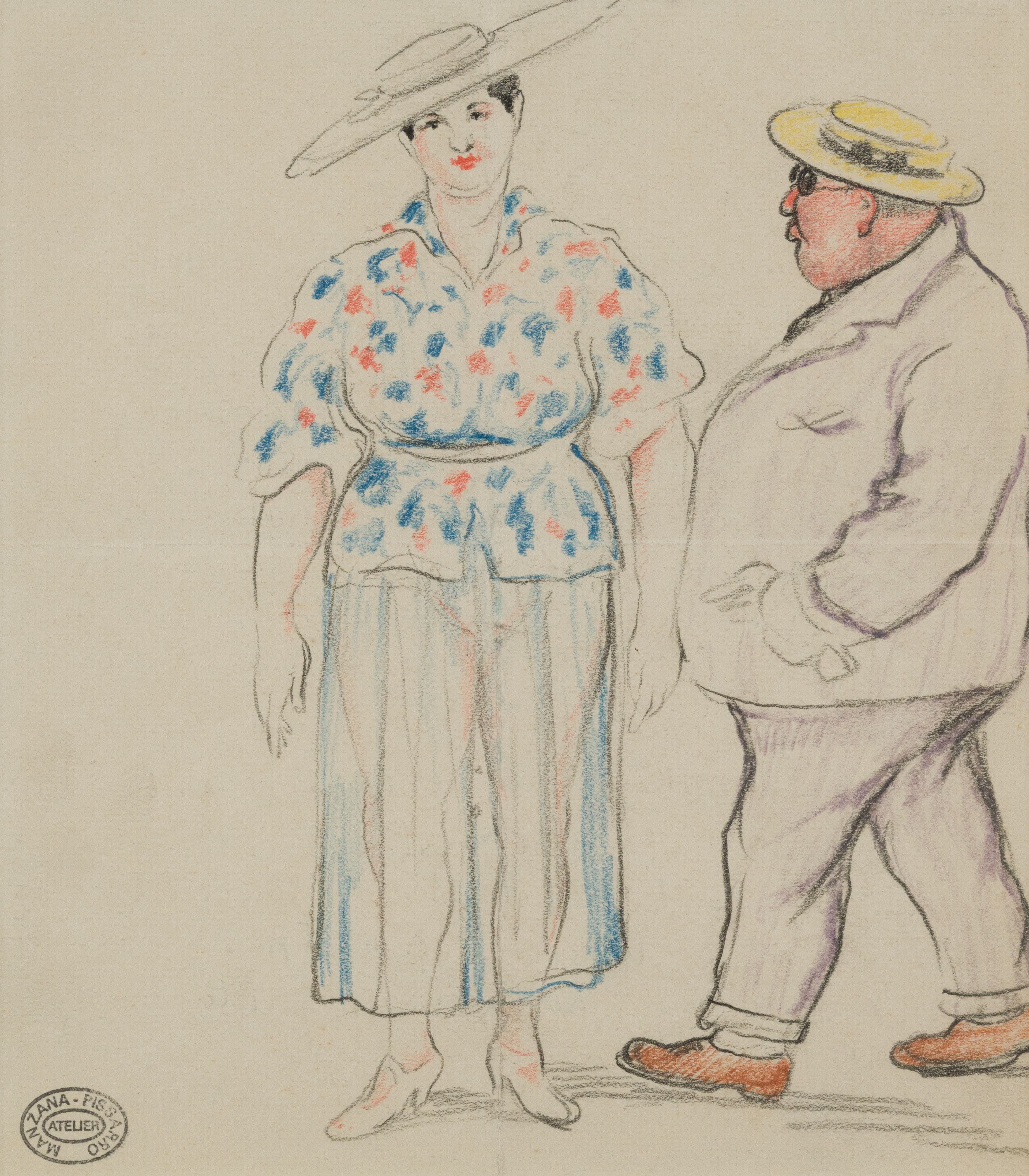 Georges Manzana Pissarro - Couple aux Chapeaux