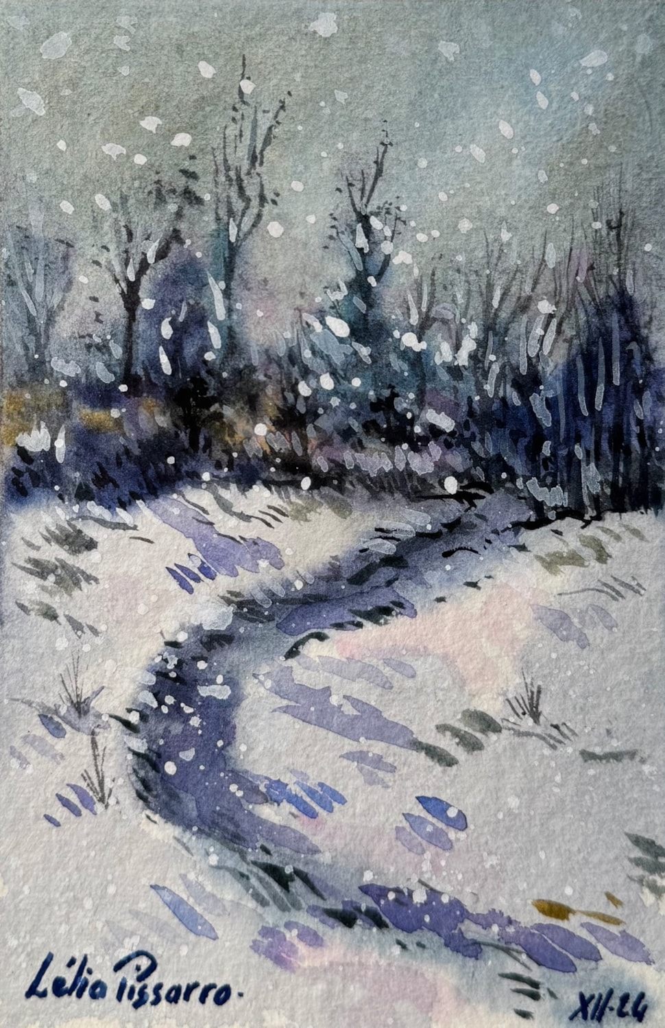 La neige d'Eléonor - Lélia Pissarro, Figurative (b. 1963 - )