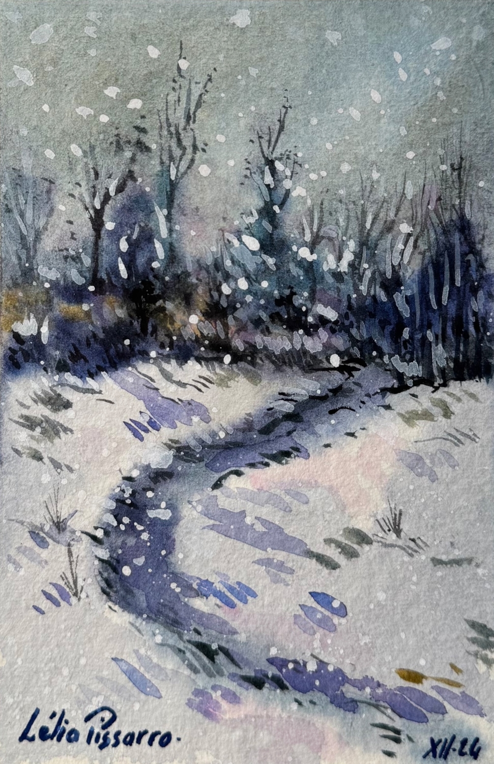 La neige d'Eléonor - Lélia Pissarro, Figurative (b. 1963 - )