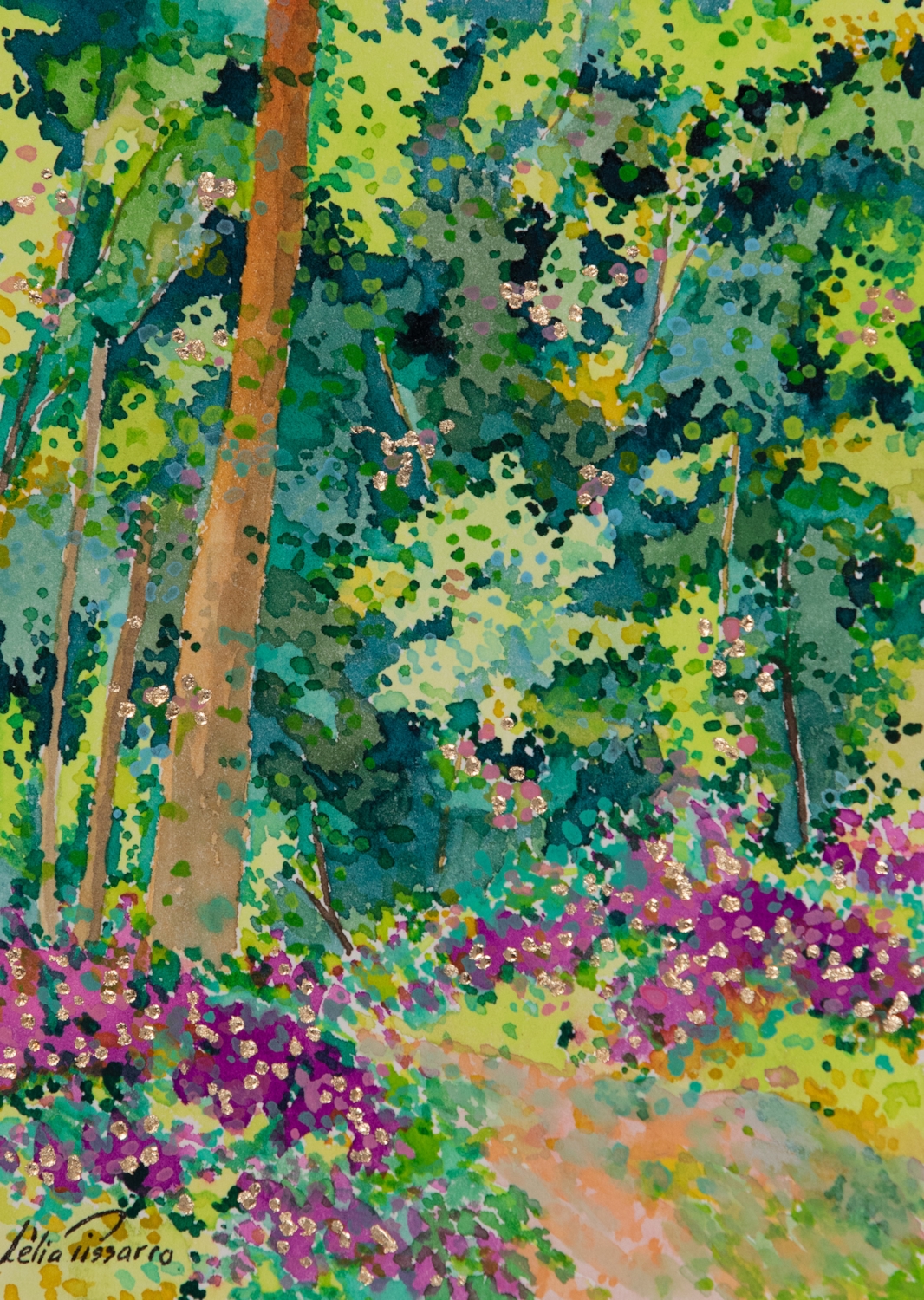 Le chemin de Mandy - Lélia Pissarro, Figurative (b. 1963 - )