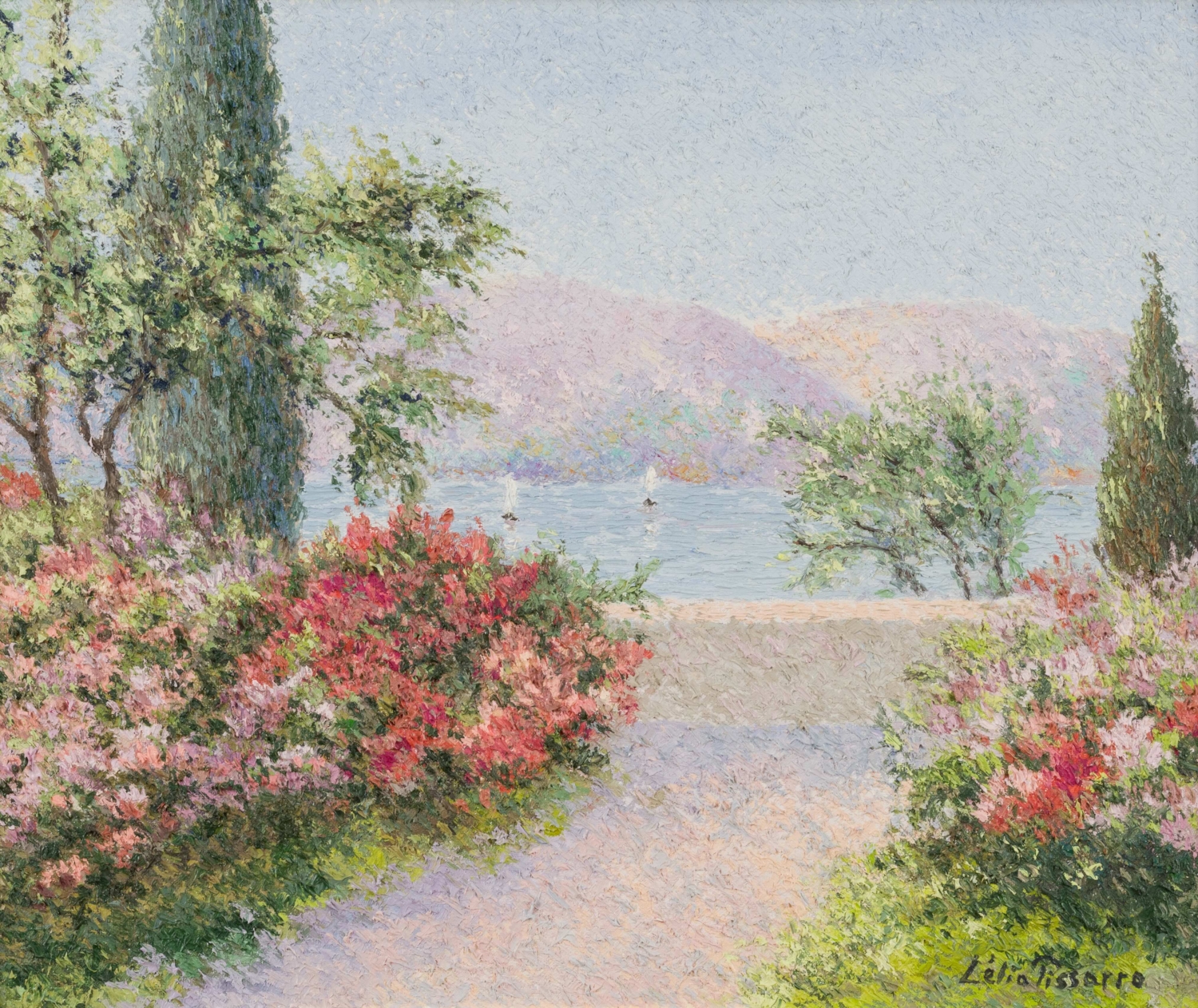 Le jardin de Lysou à Monaco - Lélia Pissarro, Figurative (b. 1963 - )