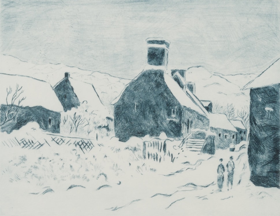 Village sous la neige - Lélia Pissarro, Figurative (b. 1963 - )