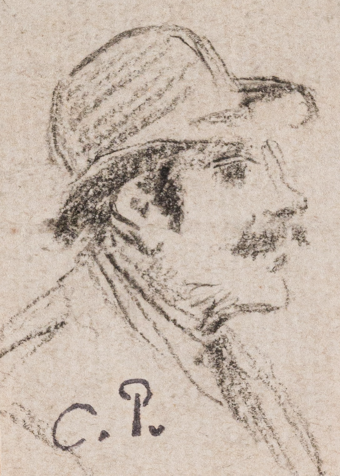 Camille Pissarro - Portrait of a man wearing a bowler hat