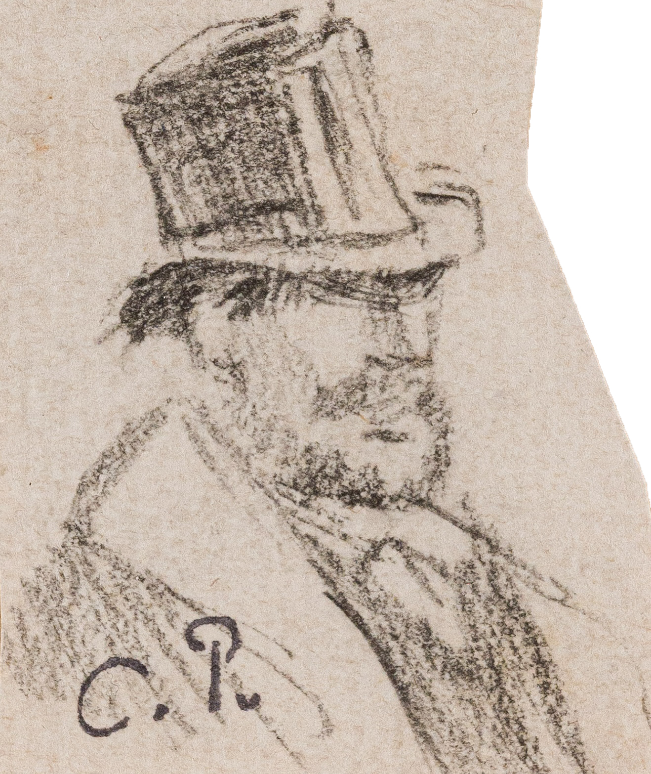Portrait of a man with top hat - Camille Pissarro (1830 - 1903)