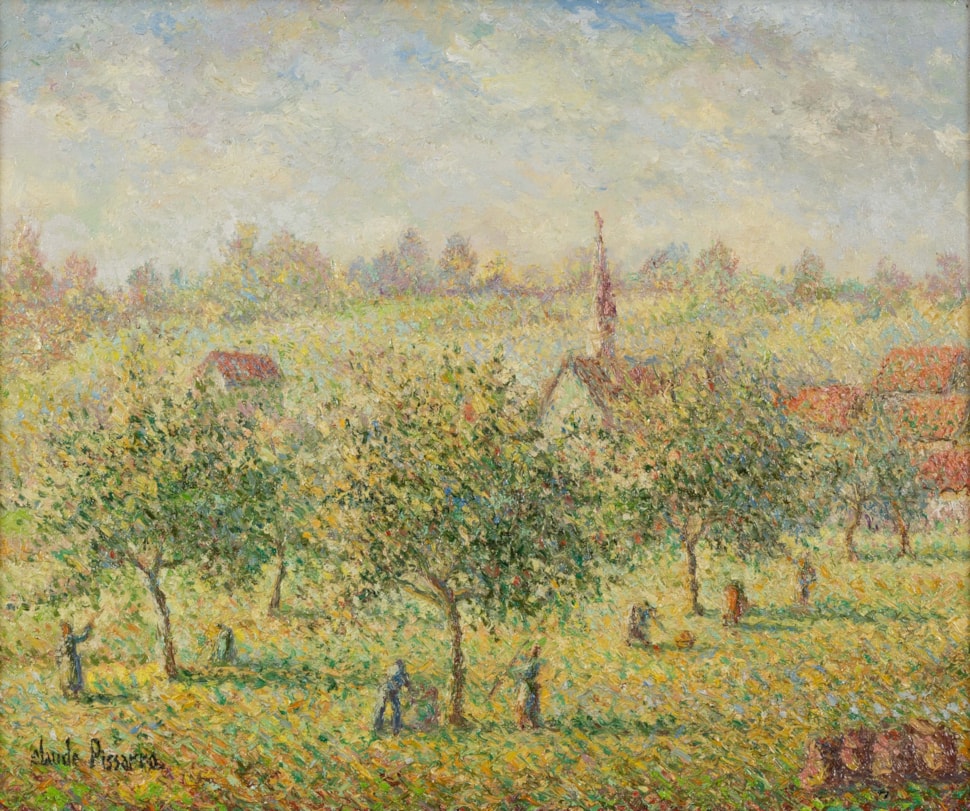 Récolte de pommes du Clos de l’église - H. Claude Pissarro (b. 1935 - )