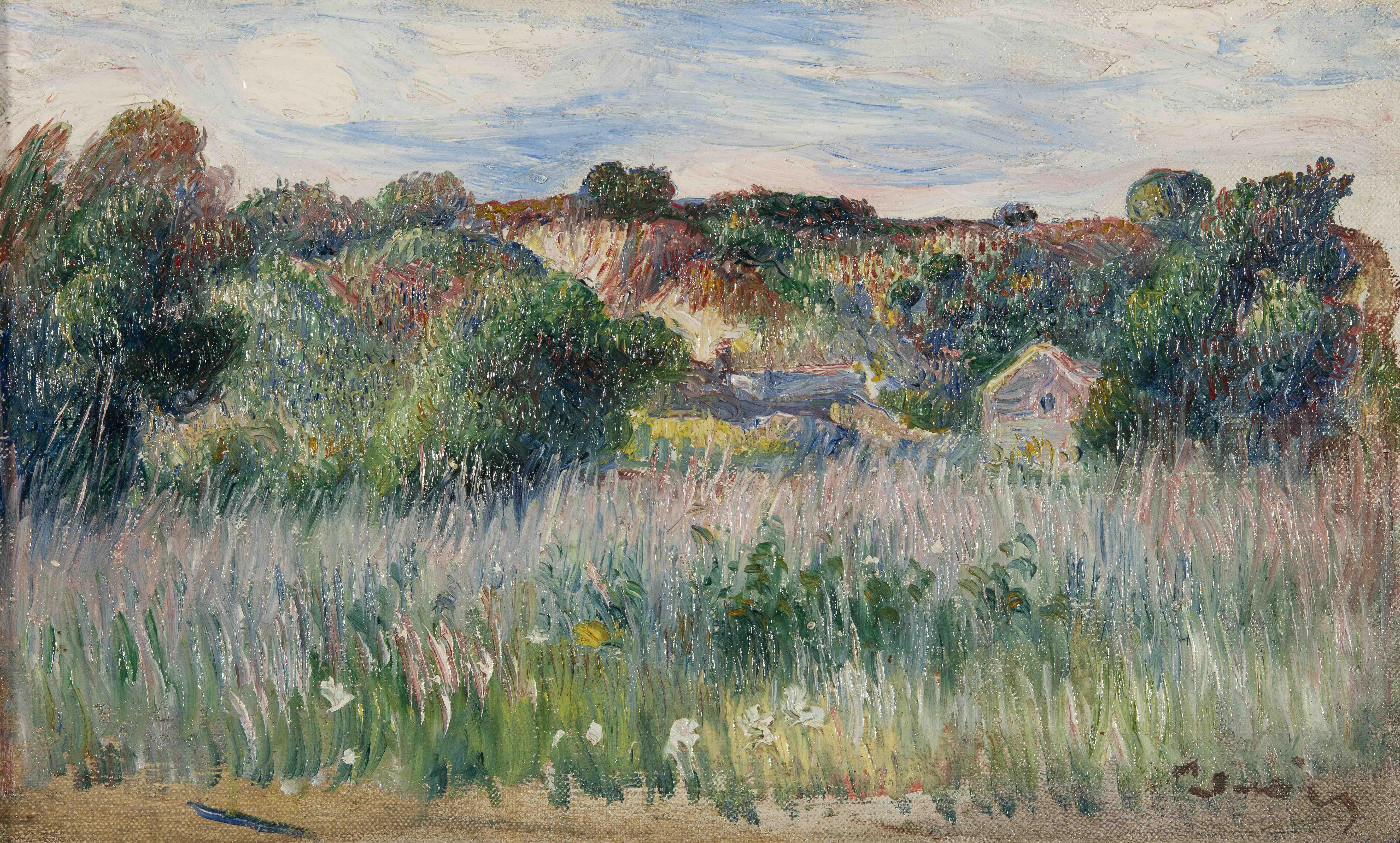 Paysage avec une maisonnette