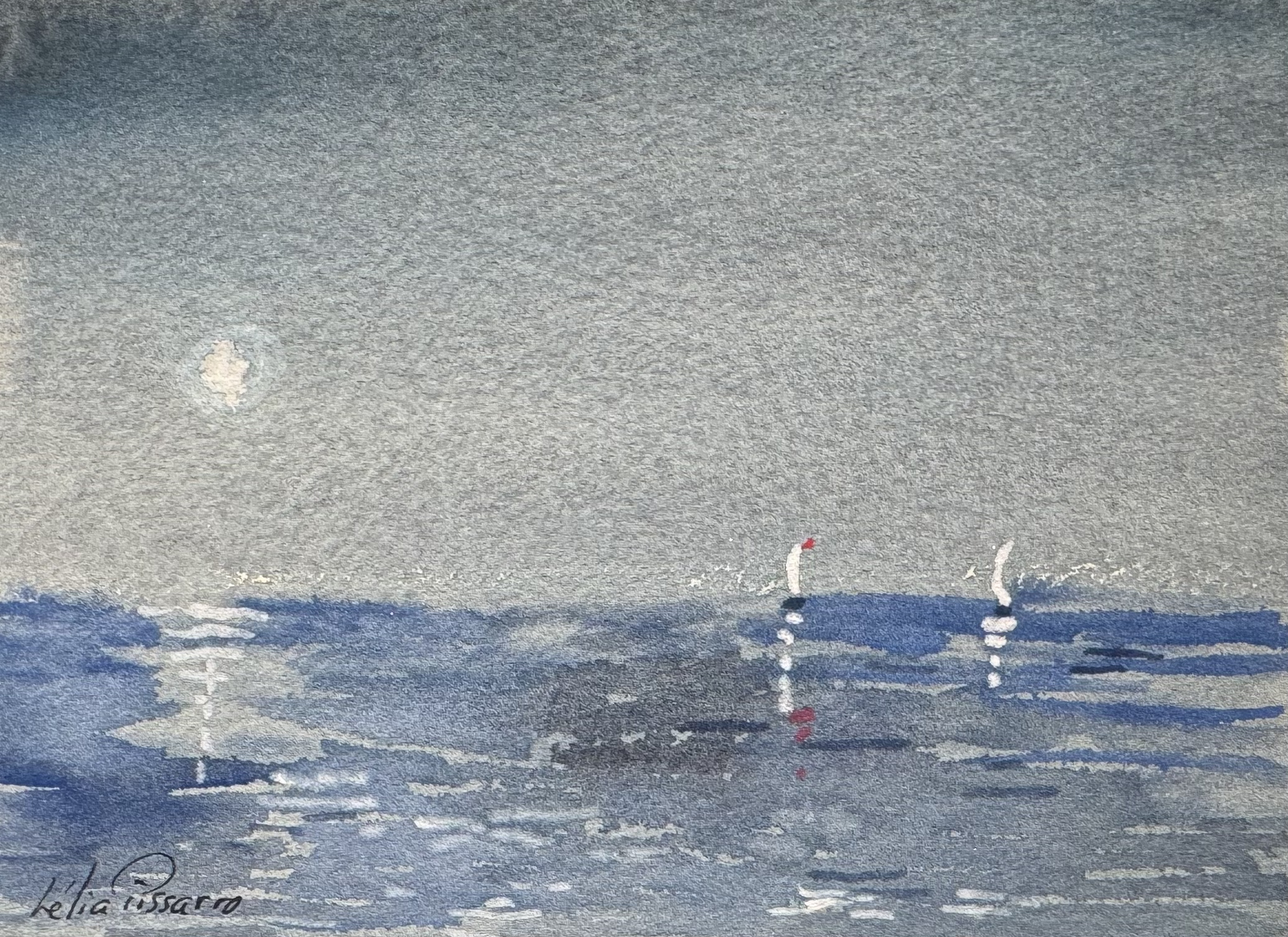 Lélia Pissarro, Figurative - Sherylle en vacances avec son drapeau rouge